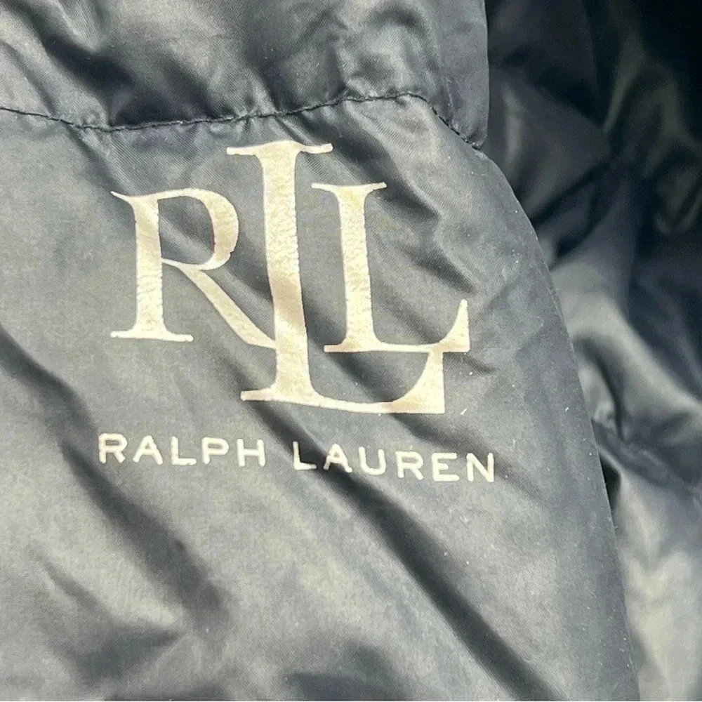 RALPH‎ LAUREN Woman’s S Quilted Hooded Packable DOWN Jacket Coat Puffer Black